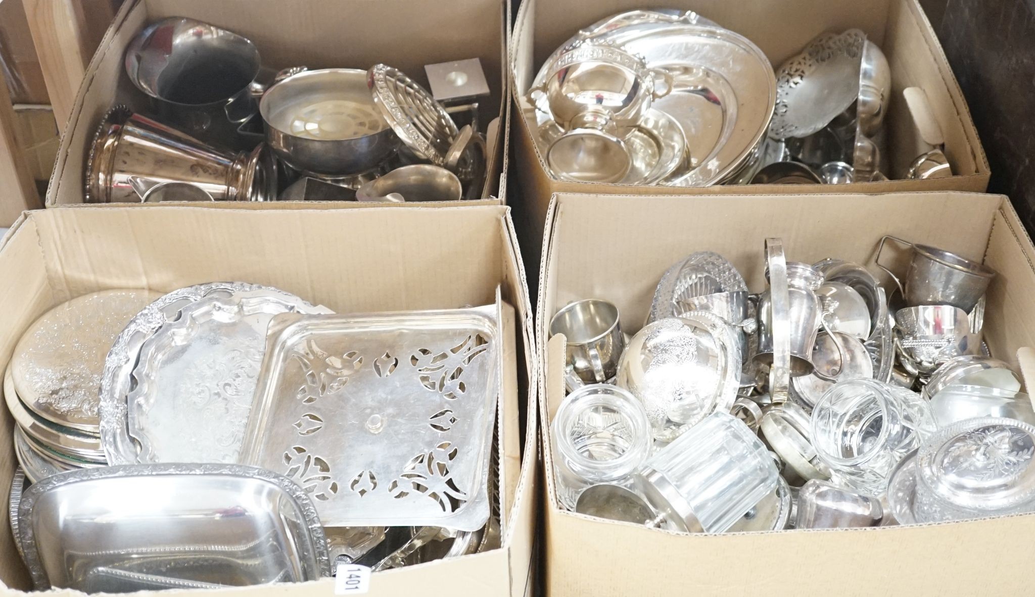 A large quantity of silver plated ware